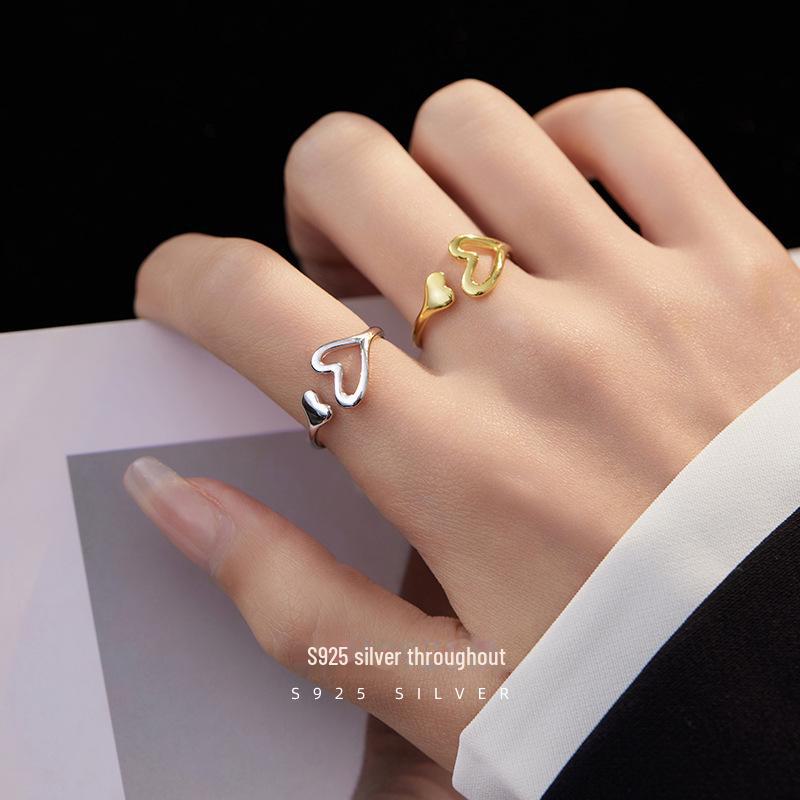 Кольцо Banyan Tree S925 Silver Peach Heart Open Ring - Женский простой и стильный дизайн