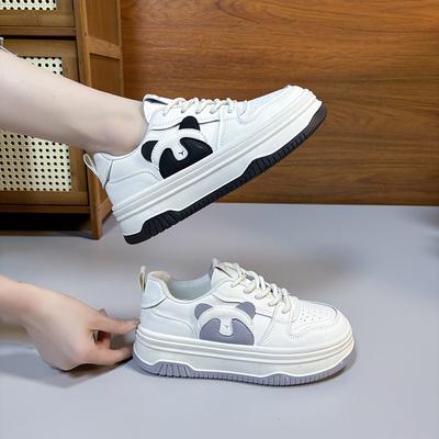 Маленькие белые туфли женские новые студенческие туфли с пандой женские цветные повседневные туфли женские туфли на толстой подошве для увеличения роста