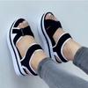Fashion Women's Sandals 2024 Summer Trend Lightweight Wedge Beach Shoes Open Toe Narrow Strap Black Roman Sandal Women Anti-Slip Walking
