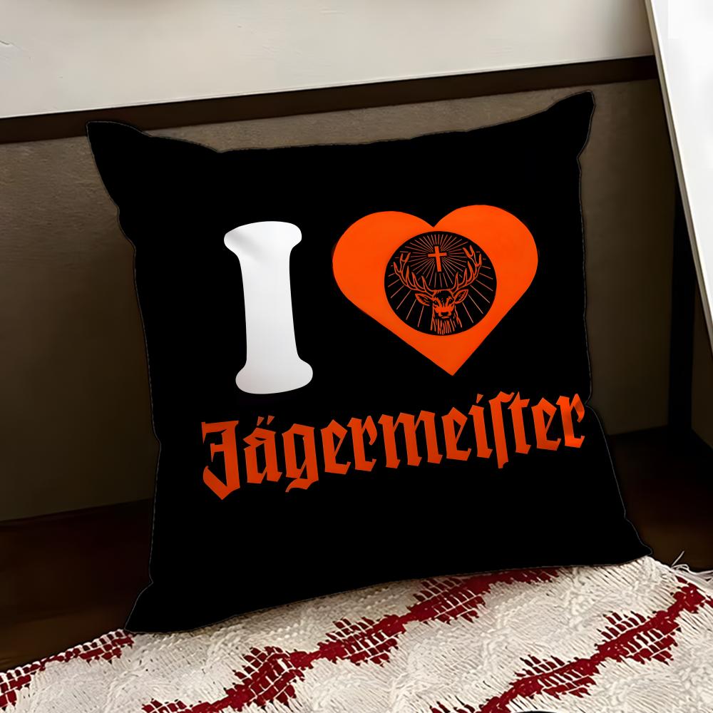 JJagermeister Cushion Cover Reversible Soft Durable Pillow Cover Home Car MultiScene Use for Daily Comfort