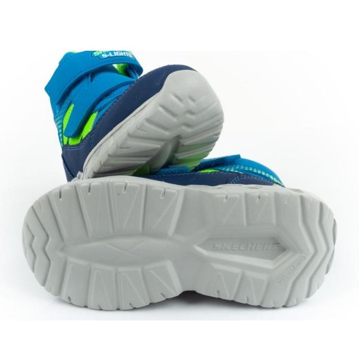 Обувь Skechers Синий / Лайм Thunder Squad Детские Зимние Кроссовки со Светодиодами