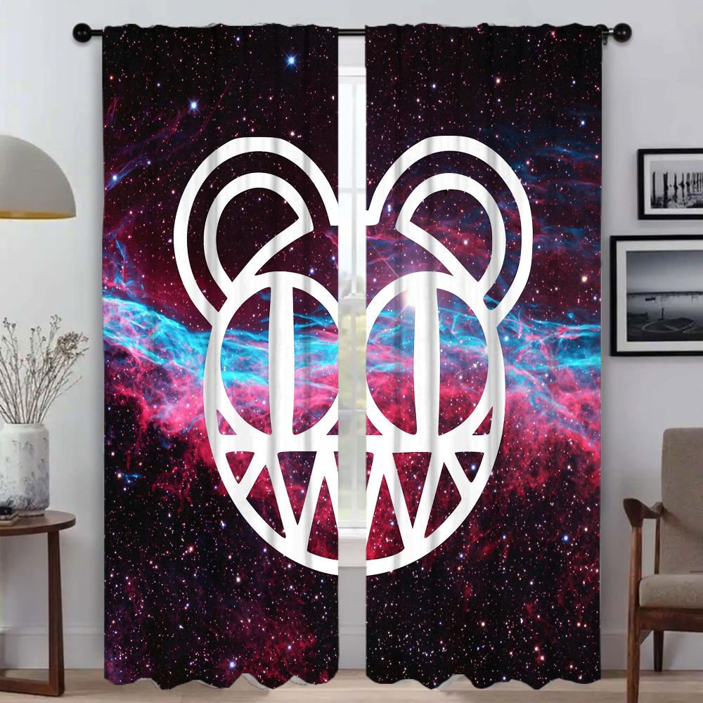 Тюль Radiohead для спальни, гостиной, занавески для украшения кухни на Хэллоуин, занавески для камеры, домашний интерьер, 2 шт.