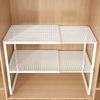 Expandable Closet Shelf Organizer Telescopic Wardrobe Storage Rack No Drill Adjustable Divider for Clothes Shoes Cabinets Home