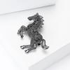 1 Piece Unisex 4-Color Elegant Enamel Animal Year Of The Horse Brooch Pins Luxury Strong Horse Brooches For Women Gifts
