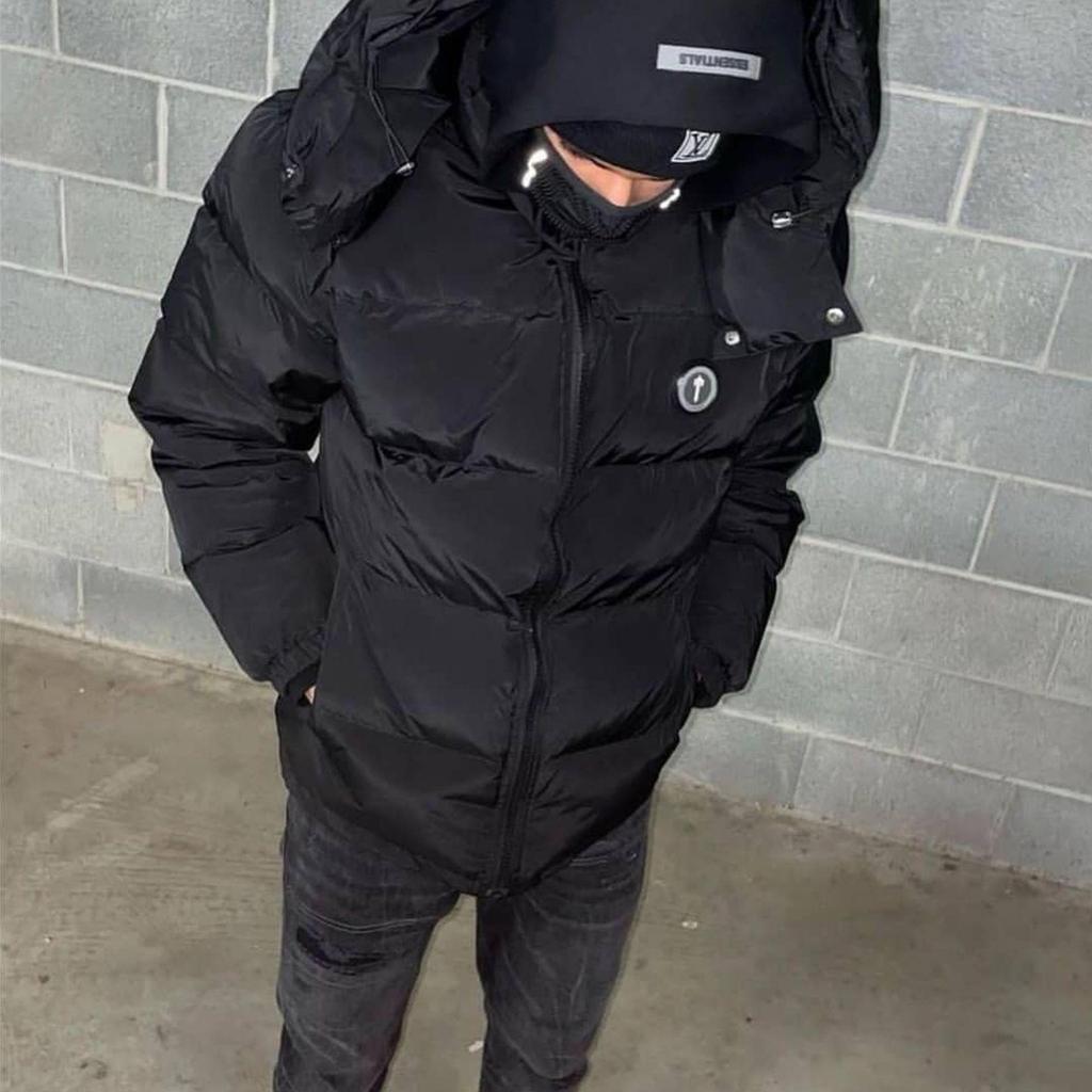 Хлопковая куртка Trapstar с вышивкой, воротником-стойкой и капюшоном - Новый модный зимний стиль