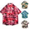 Fashion Men's Shirt Beach Flower Print Hawaiian Shirts for Men Beach Casual Shirt Loose Men Shirts