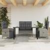 VidaXL Garden Dining Furniture 4pcs and Cushions Grey Wicker 3203508