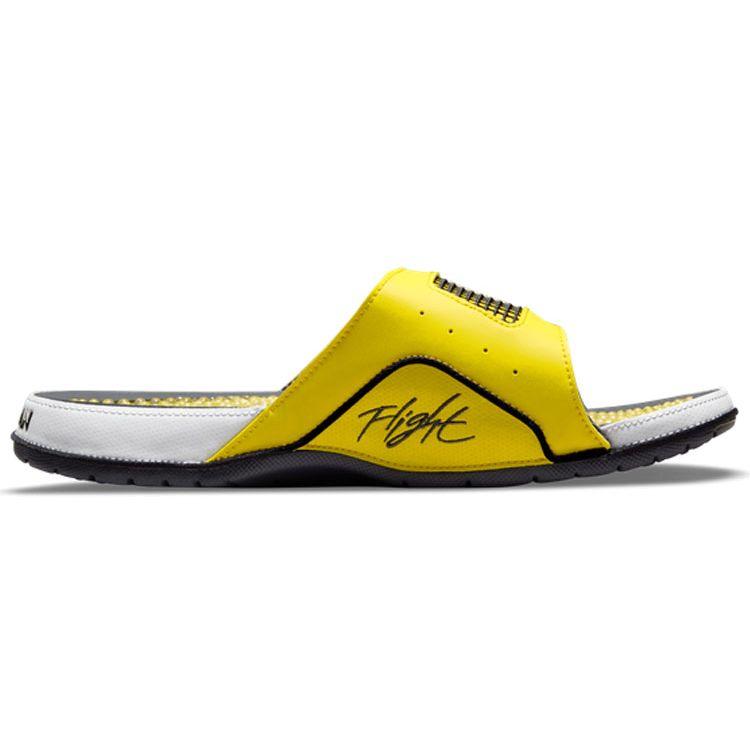 Air Jordan Hydro Slide 4 Lightning Унисекс Кроссовки Желтый Тур-Желтый Темно-Синий-Серый DN4238-701