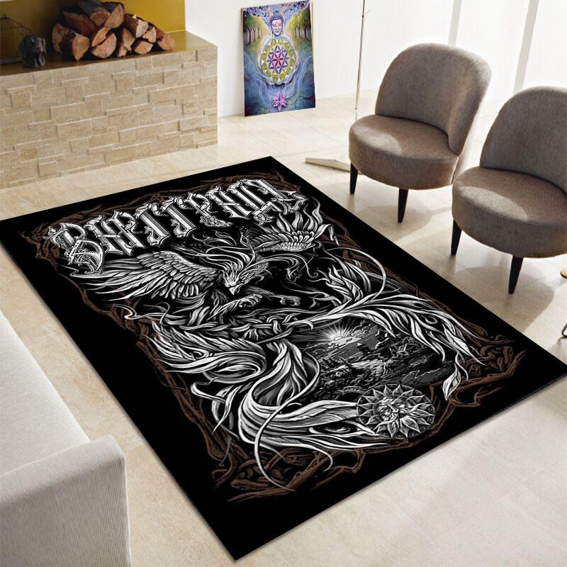 Ужасающий череп смерти, большой ковер сатаны, семейная гостиная, спальня, диван, игровая комната, украшение дверного коврикаНескользящий напольный коврик