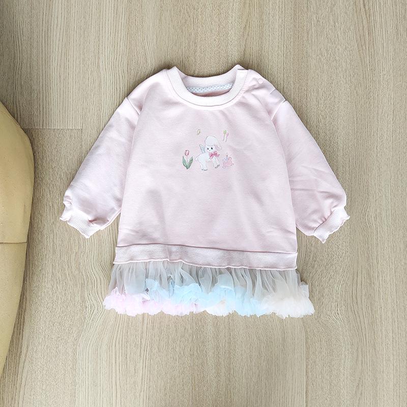 Юбка-свитшот с длинными рукавами для девочек из двух частей - модный детский топ весна/осень 2025 года для малышей и детей