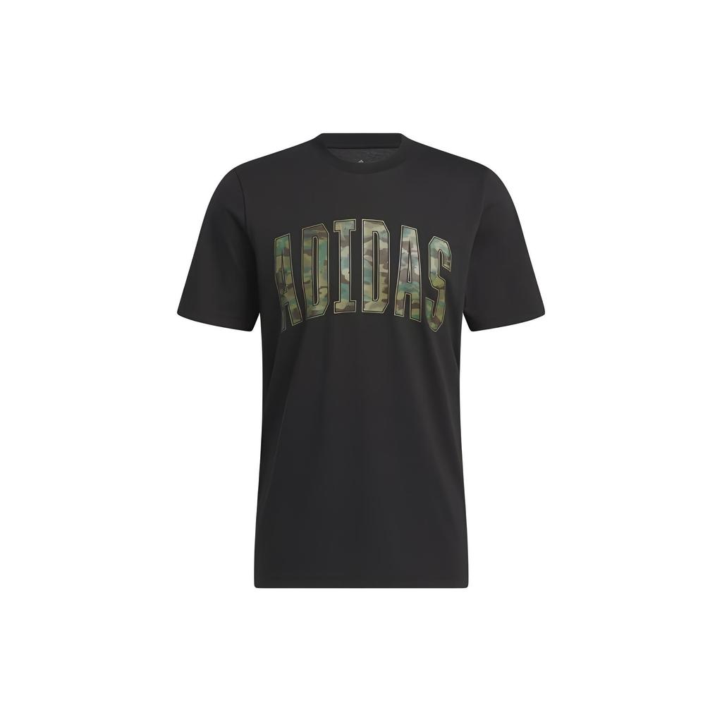 Adidas T Shirts Men's Black Crew Neck Moderate Straight Fit HS3213