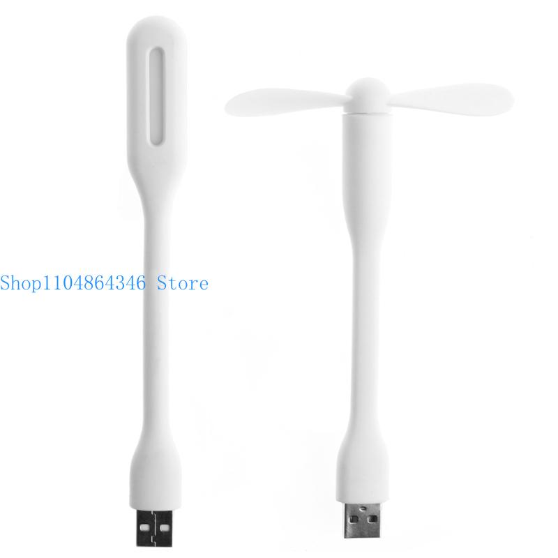 652F Mini Flexible Portable Bendable USB Fan with LED Lamps Flexible Summer Gadget