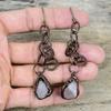 Rose Quartz Rough Earring Electroformed Copper Earrings Handmade Earring Electroformed Gemstone Jewelry Engagement Gifts Brand New Earrings