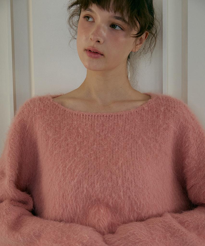 ODER Woolbrush Crop Pullover - Pink