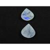 15X15MM натуральный радужный лунный камень грушевидной формы с двухсторонней гранью драгоценный камень 2 шт. лот RML-891