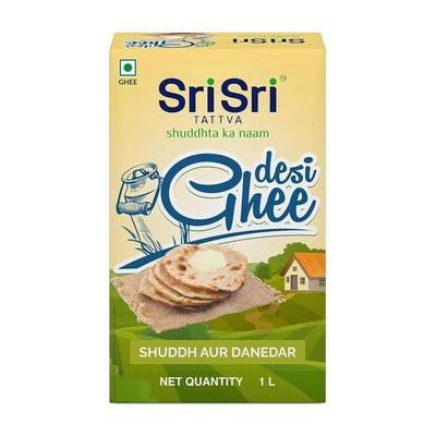 Sri Sri Tattva Shuddhta ka naam Desi Ghee — 1 литр Shuddh Aur Danedar для улучшения пищеварения и иммунитета | Буффало Гхи