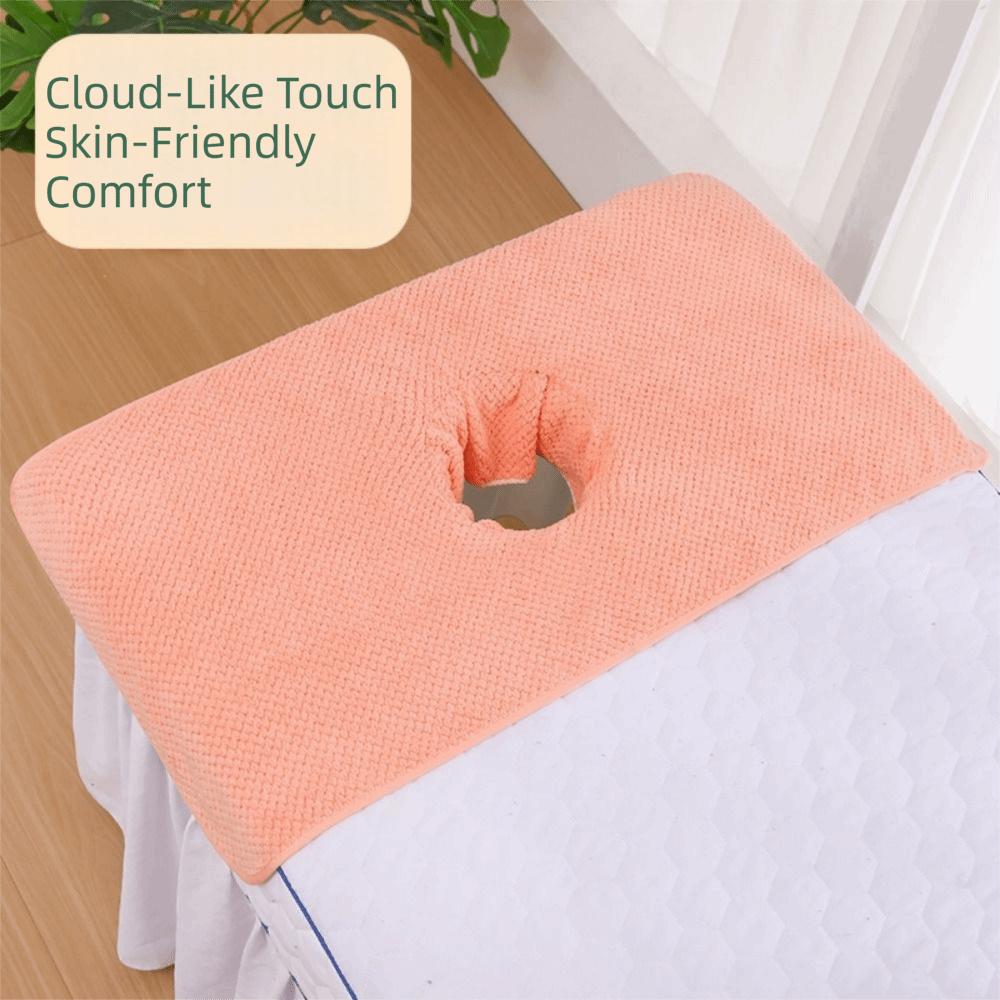 Soft Beauty Salon Towel with Hole Headrest Pads Ergonomic SPA Massage Towel Home Accessories