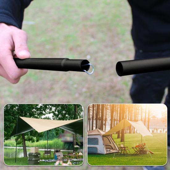 1 комплект опорного столба для навеса с сумкой для хранения, 10 секций, сверхпрочный металл, открытый пляж, пеший туризм, кемпинг, солнцезащитный гамак, брезент, опора для палатки, железный стержень