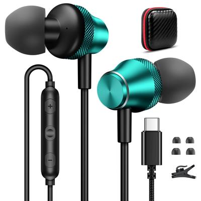 Проводные наушники для iPhone, Galaxy, Pixel, с ЦАП Hi-Fi звуком, глубоким басом, для зеленых, Type-C, звонки, 16/15/iPad 10/Air 4/5/mini 6/10-го