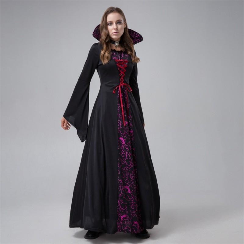 Элегантный полиэстеровый костюм вампира для женщин, идеально подходящий для Хэллоуина и сценических выступлений