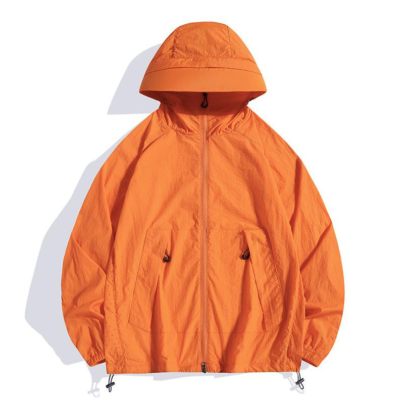 Outdoor skin trench coat men's sunscreen clothing women's printing thin jacket waterproof printing team building clothing