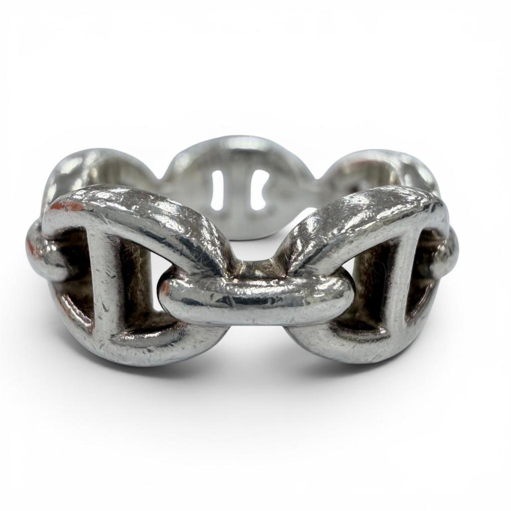 Very Good HERMES Ring ring Enchene PM Chéne Dunkel Silver AG925 Women Used
