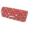 Inden H Glasses Red with White Camellia [Inden-ya] Case, Deerskin, Lacquer, Pattern, 4206-13-178