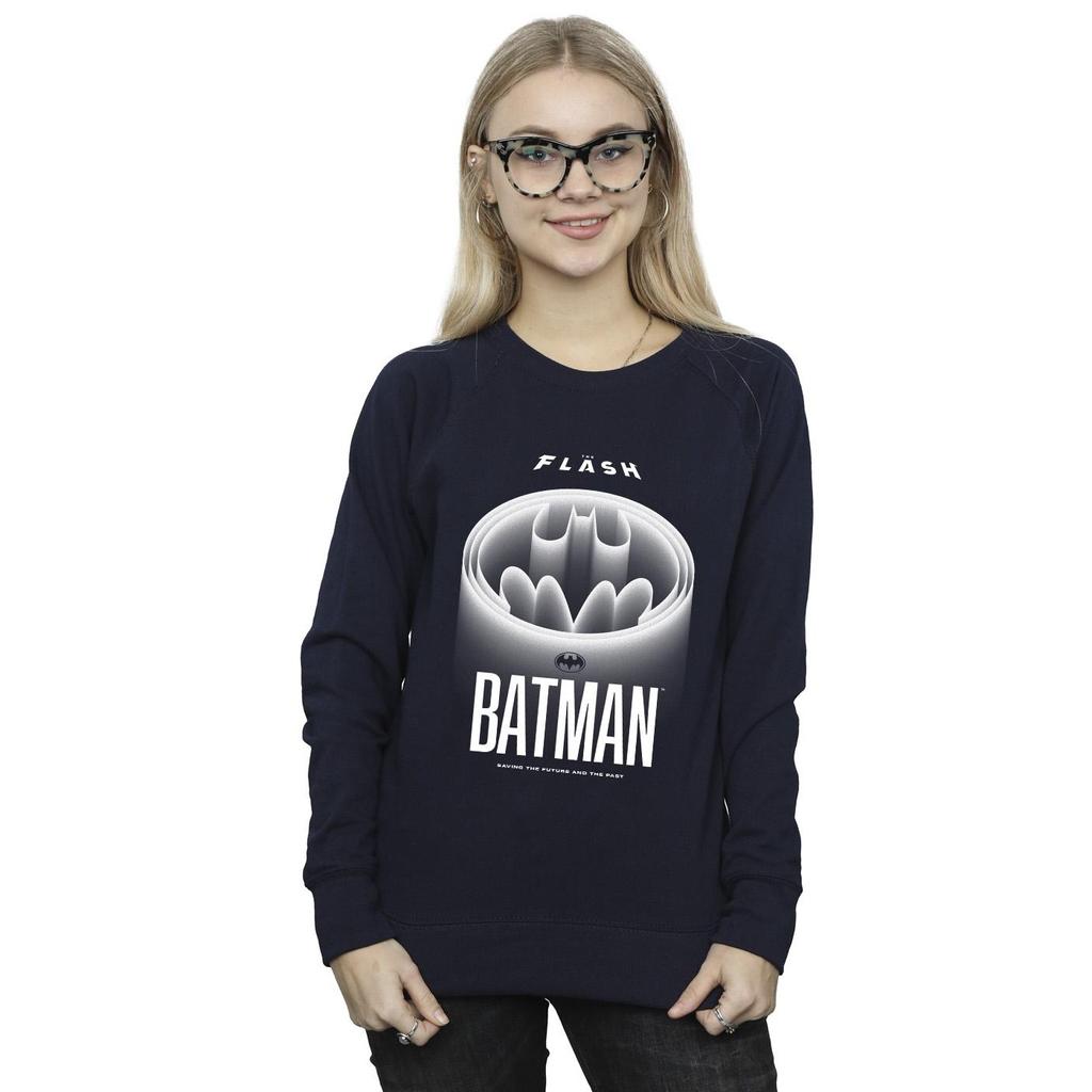DC Comics Womens/Ladies The Flash Batman White Logo Sweatshirt