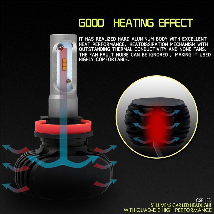 2 шт. H11/H8/H9 Белые Светодиодные Лампы Высокой Мощности H11 Ближний Свет + 2 шт. H11 H8 Светодиодные Лампы Противотуманного Света Комплект для Переоборудования