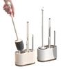 Набор из четырех предметов: туалетная щетка для ванной комнаты с подставкой - многофункциональная, очистка без мертвых зон.