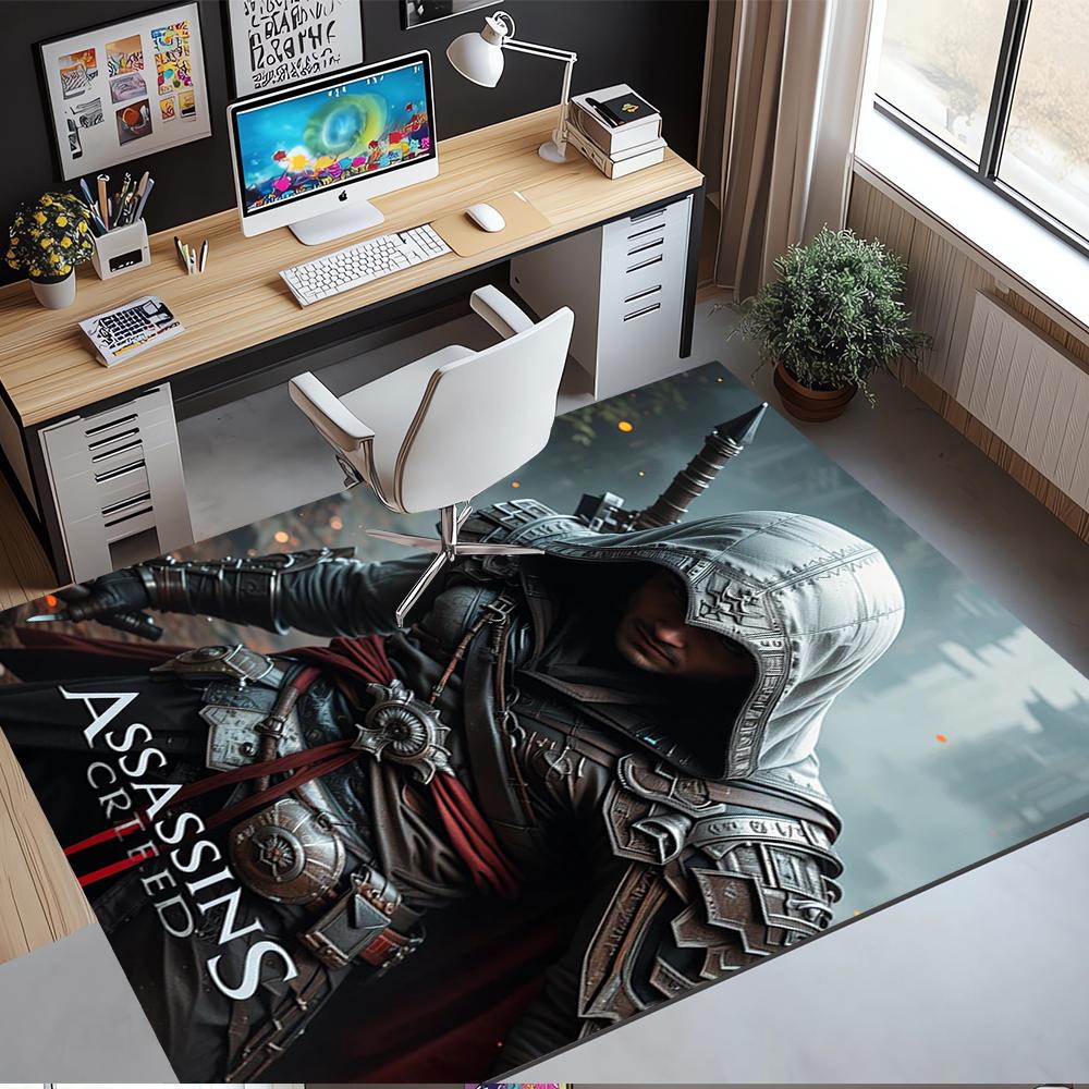 Ковер с принтом Assassin's Creed, Коврик, для офисного кресла, гостиной, спальни, кухни, Декор, Подарки.