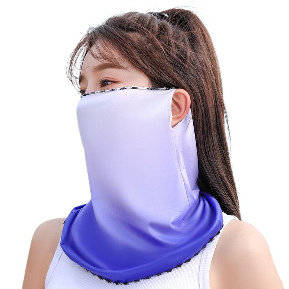 Outdoor Sun Protection Anti-UV Summer Sunscreen Mask Driving Face Mask Ice Silk Women Neckline Mask