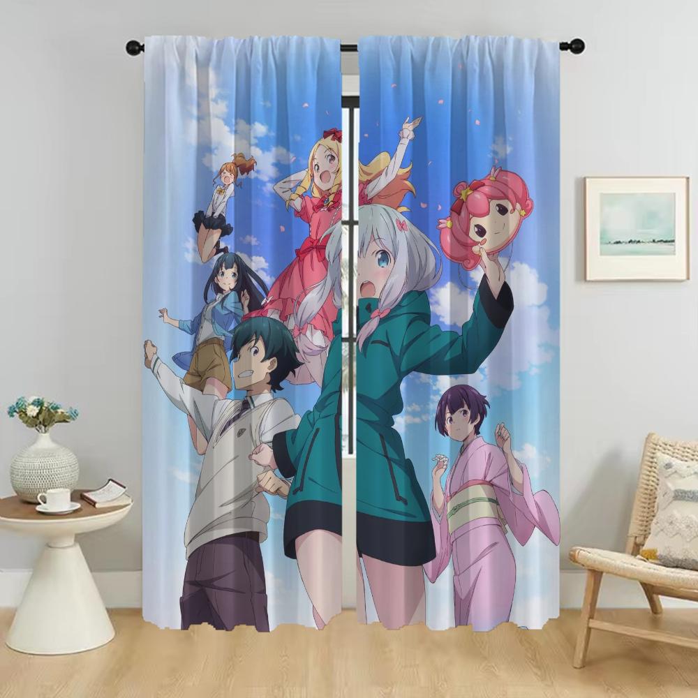 Элегантные шторы для комнаты для камеры Eromanga Sensei Blackout Curtain Home Interior Curtains 2 Pieces Partition Tulle for Bedroom