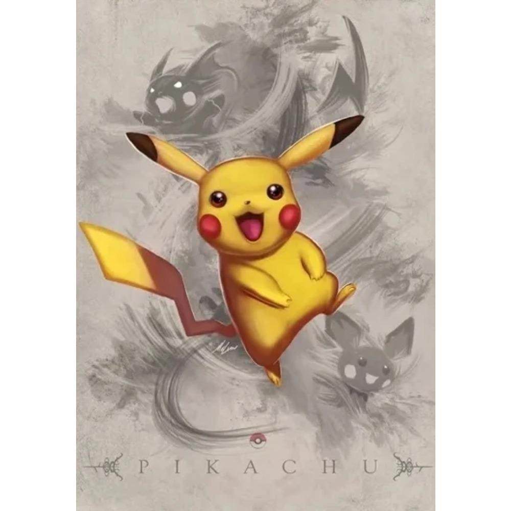 Japan Anime Pokemon Cartoon Canvas Painting Pikachu Gengar Eevee Mew Wall Art Posters Print Pictures Children's Room Home Decor