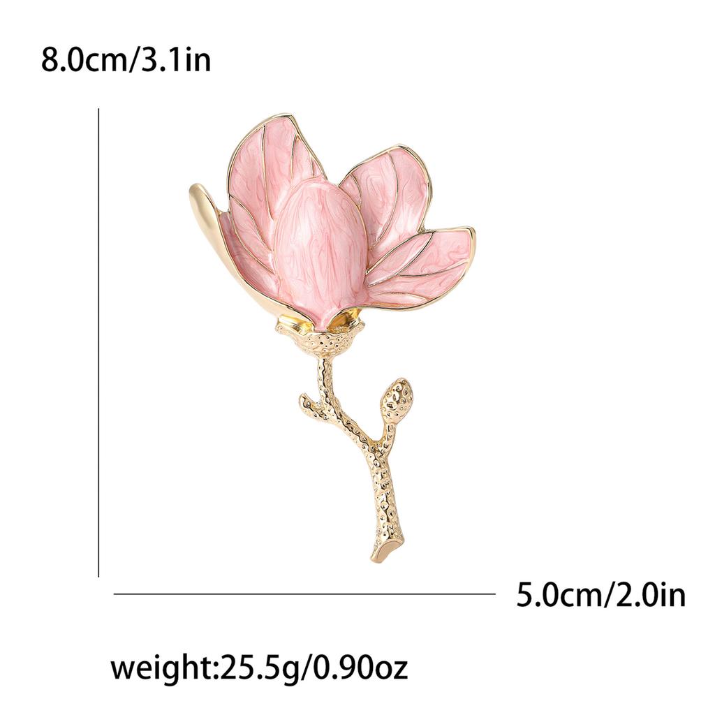 Корейская версия новой броши-магнолии из эмали из сплава, маленькая и свежая, универсальная, женская рубашка, нагрудный цветочный аксессуар-брошь