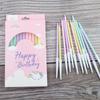New Birthday Candles Happy A3 Slim Colorful Crystal Spiral 12 Boxed Party Candles