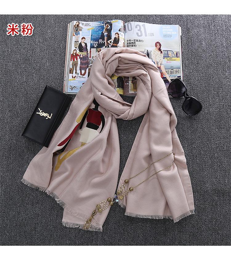 Milan Catwalk Applique Beautiful Women Scarf, Warm Shawl Autumn and Winter Fashion Scarf, Women