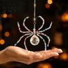 Hanging Spider for Porch Halloween Ornament, Faux Crystal Beaded Pendant Tree Glass Bead Gift Window And Wall Sparkling Translucent Sun Catcher