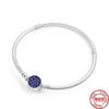 High Quality Authentic 925 Silver Round Clip Snake Chain Fine Bracelet Fit Charm Bracelets for Women DIY Jewelry Making Gifts