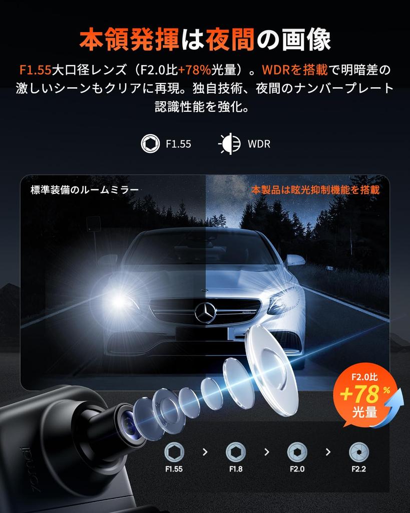 Quality 64GB Card Dash Cam S410 Front and Rear Megapixel Superb Night Digital Rearview Touch Backup Guide Line IP67 Waterproof Rear Drive Unlimited