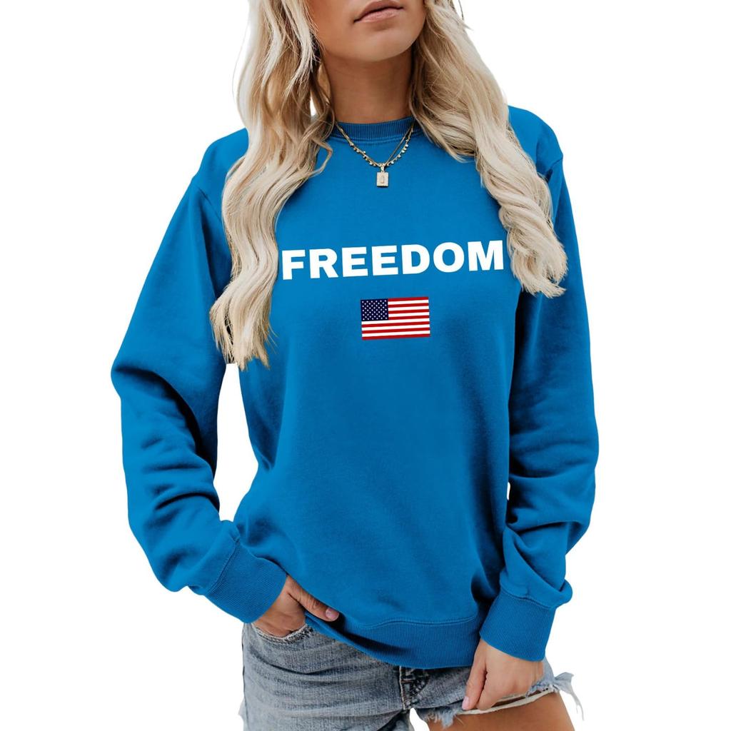 Women's Fashionable Casual Round Neck Loose Long Sleeved Printed Sweatshirt
