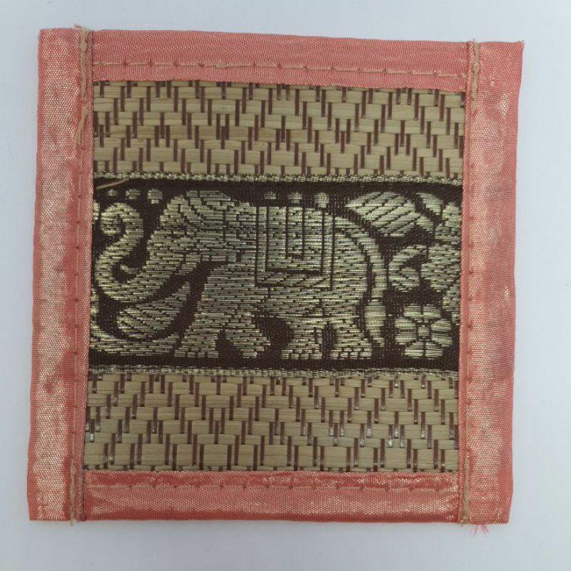 Коврики со слонами, подставки для напитков, тайские шелковые тростниковые коврики, подставки для обеденного стола, сувенирный подарок, ручная работа, ручная работа