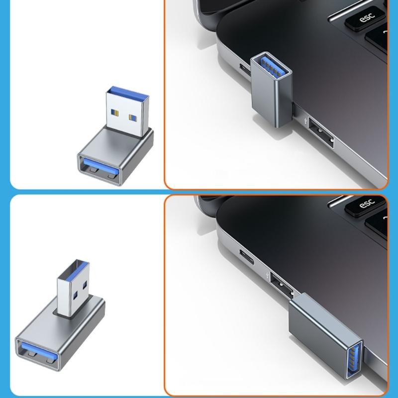 4 шт. 90-градусный правосторонний USB 3.0 Male to Female Удлинительный адаптер для ноутбука ПК Адаптер USB-зарядки Удлинитель