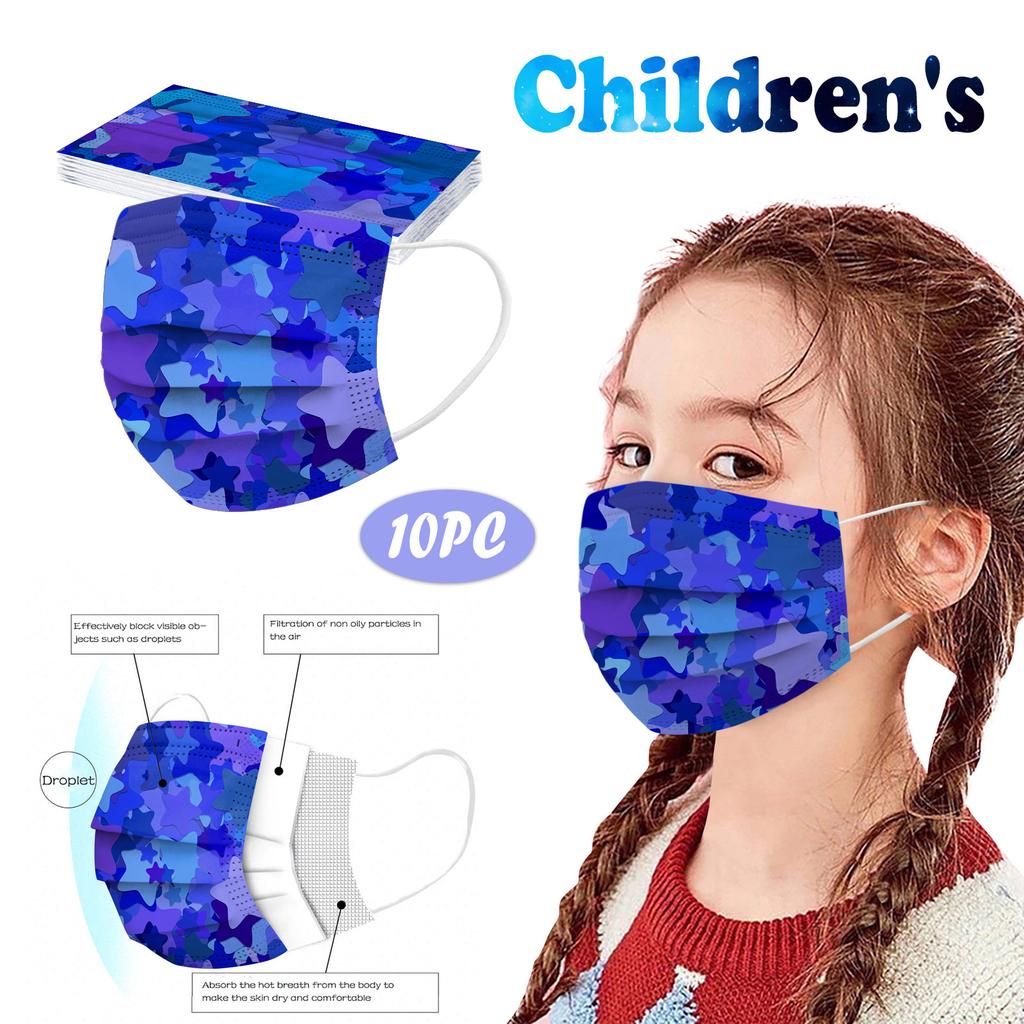 Children's Disposable Tie-dye Starry-sky Printed Mask Disposable Face Mask Ear Loop Mask 10PCS