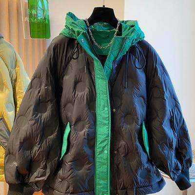 Женская зимняя свободная повседневная куртка-пуховик Sense с цветными блоками и капюшоном, теплая куртка