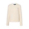 Polo FW25 Свитер вязаный с вышивкой логотипа, с круглым вырезом, на пуговицах, с длинным рукавом, женский, цвет Кремово-белый 211839418-008