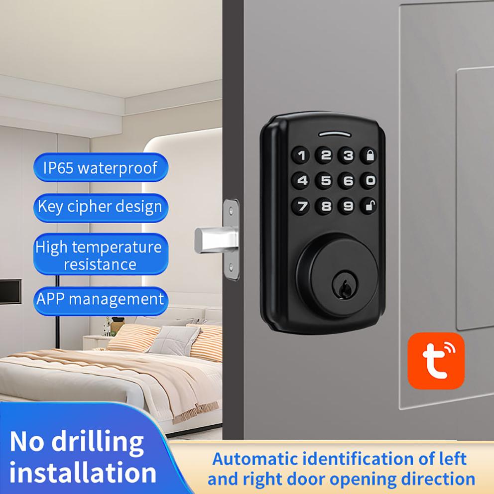 Интеллектуальный замок для деревянной двери офиса, полностью автоматическое запирание, защита от граффити через приложение с паролем