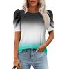 Женские повседневные топы с коротким рукавом и круглым вырезом с принтом, туники, рубашки, летняя одежда