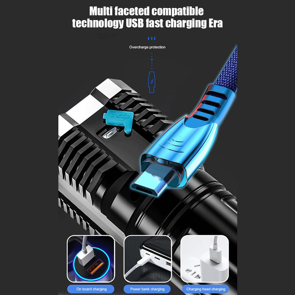 1-10PCS Powerful Flashlights Portable Rechargeable LED Camping Lamps Torch Light Waterproof Long Range Lanterns Self Defense