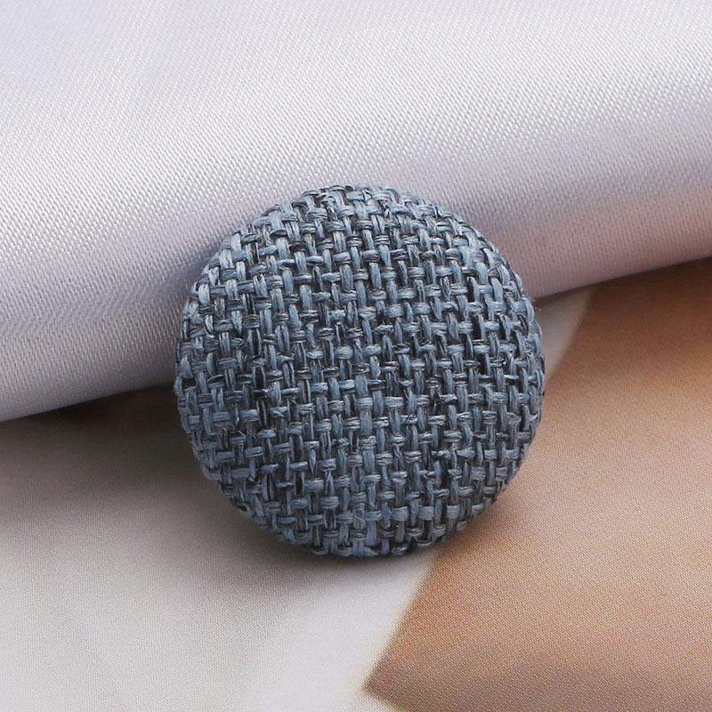 10 шт. декоративные круглые льняные пуговицы для одежды «сделай сам», покрытые тканью, металлические пуговицы